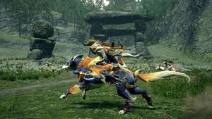 Monster Hunter Rise - Riding a Palamute / Sorry, we don't have accessible text for this image :( / Image credit: Capcom