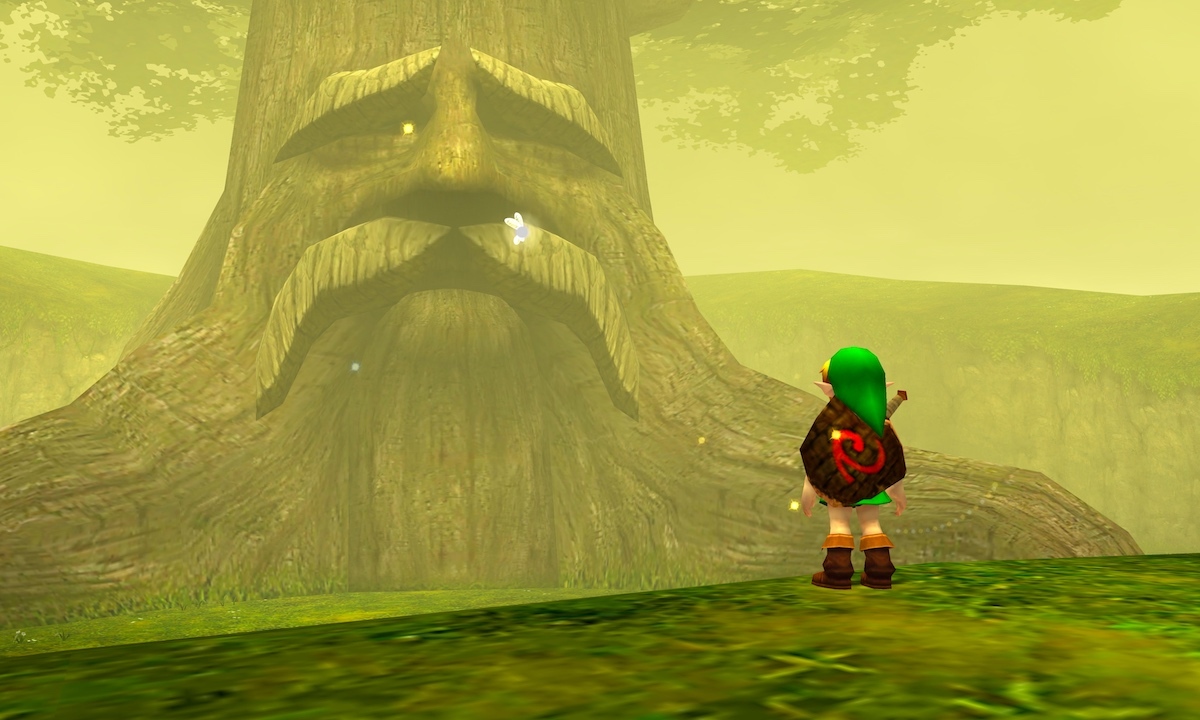 The Legend of Zelda 3D upscaled Deku Tree screenshot / An upscaled screenshot of The Great Deku Tree in The Legend of Zelda 3D. Originally hosted by evilgames.eu. / Image credit: Nintendo