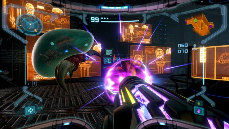 Metroid Prime Remastered combat gameplay / Sorry, we don't have accessible text for this image :( / Image credit: Nintendo