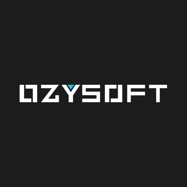 Ozysoft company logo / Logo with dark grey background. Derived from logo image at Ozysoft website, November 2021.